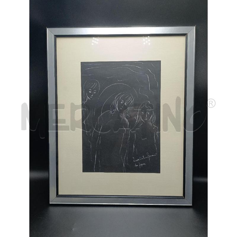 INCISIONE PIERRE FASANI' TRE FIGURE  | Mercatino dell'Usato Torino nizza 1