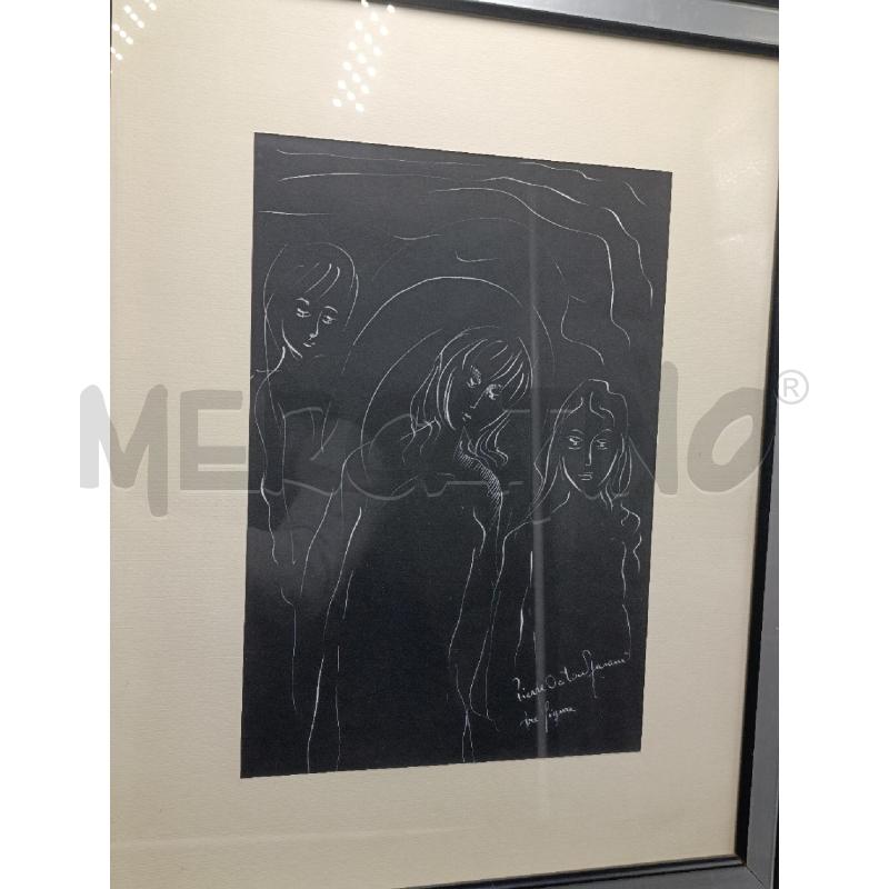 INCISIONE PIERRE FASANI' TRE FIGURE  | Mercatino dell'Usato Torino nizza 3