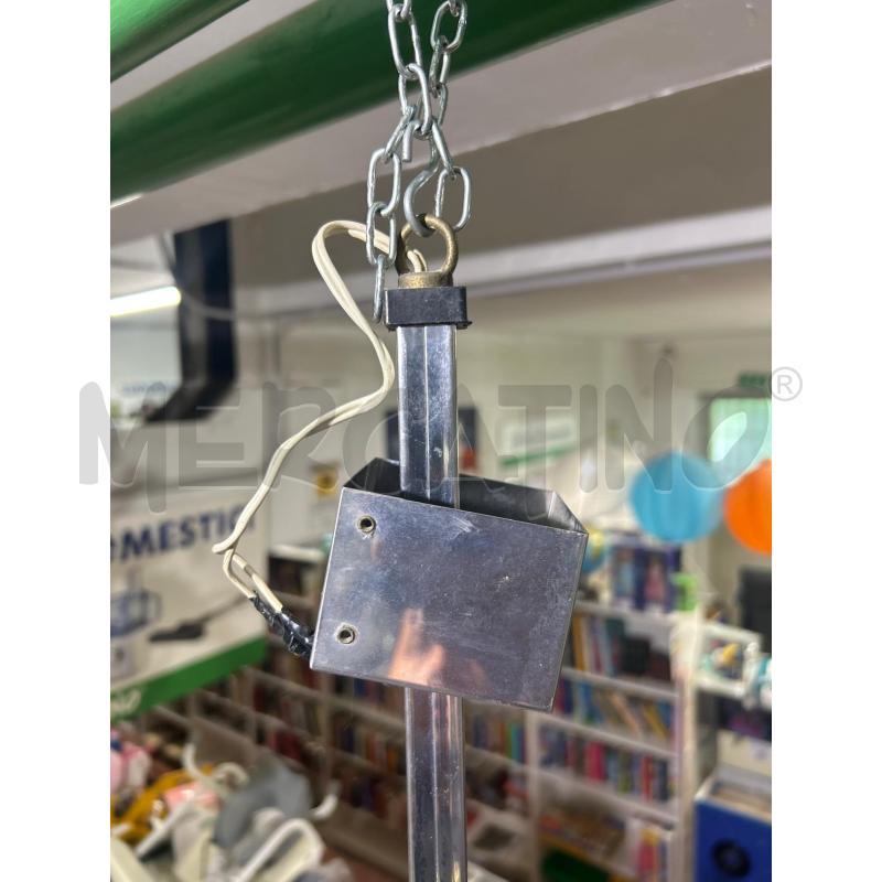 LAMPADARIO VINTAGE ANNI 60 IN VETRO E ACCIAIO CROMATO | Mercatino dell'Usato Torino nizza 3