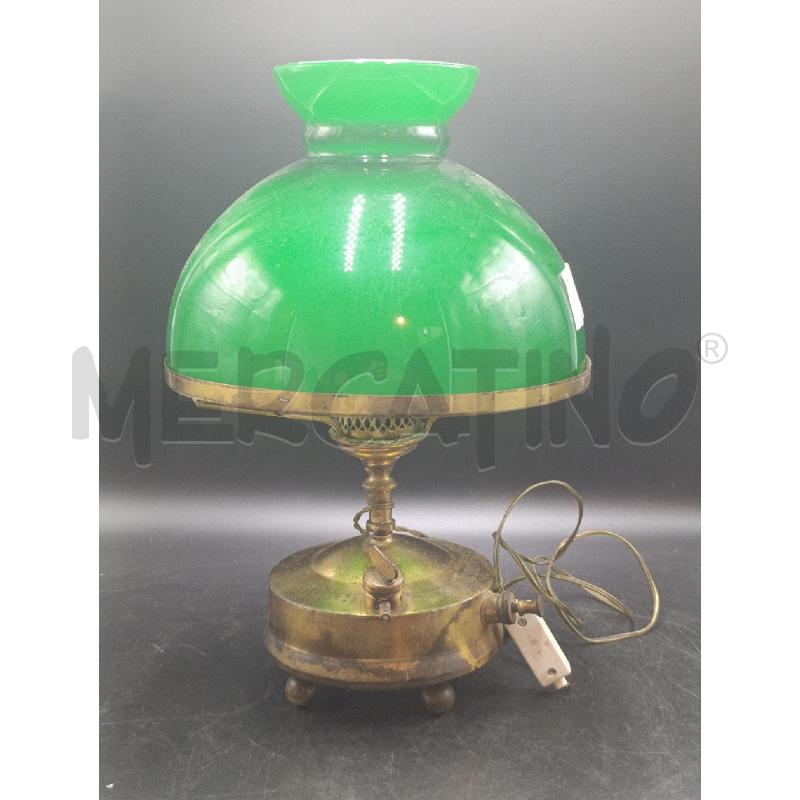 LAMPADA IN OTTONE CON VETRO OPALINO VERDE | Mercatino dell'Usato Torino nizza 1