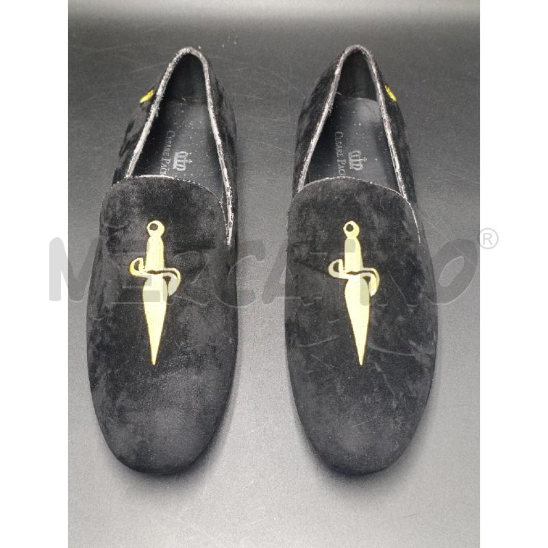 MOCASSINI  UOMO CESARE PACIOTTI NERO CON LOGO  | Mercatino dell'Usato Torino nizza 2