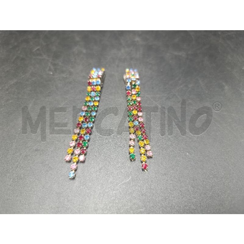 ORECCHINI LUNGHI COLORATI STRASS CON PINZA | Mercatino dell'Usato Torino nizza 1