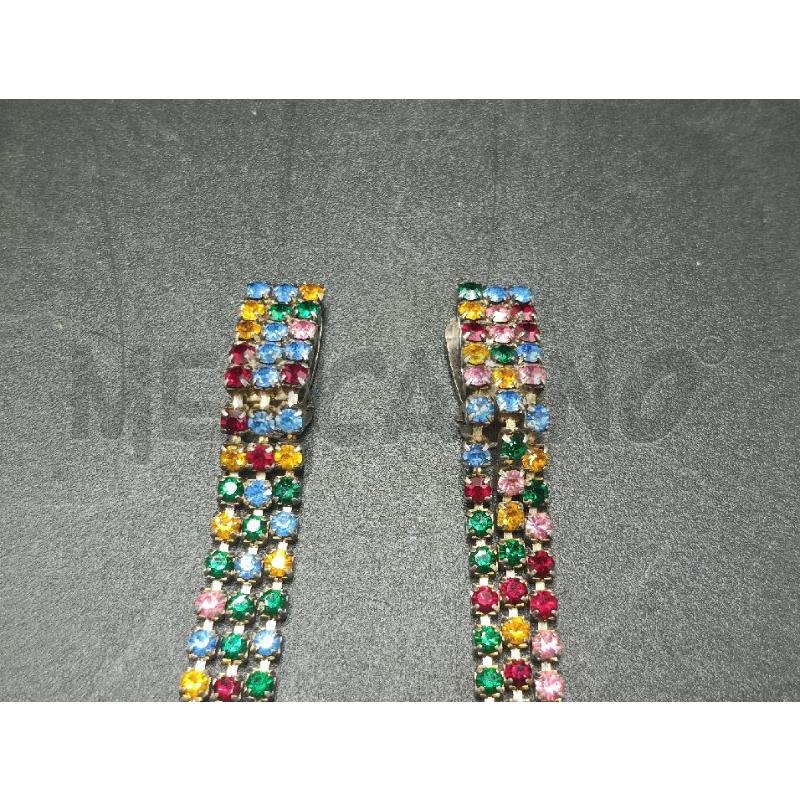 ORECCHINI LUNGHI COLORATI STRASS CON PINZA | Mercatino dell'Usato Torino nizza 2