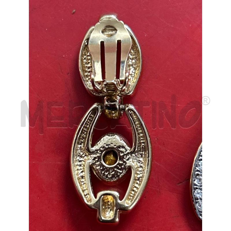 ORECCHINI VINTAGE CERCHIO OVALE DORATO CON STRASS | Mercatino dell'Usato Torino nizza 2