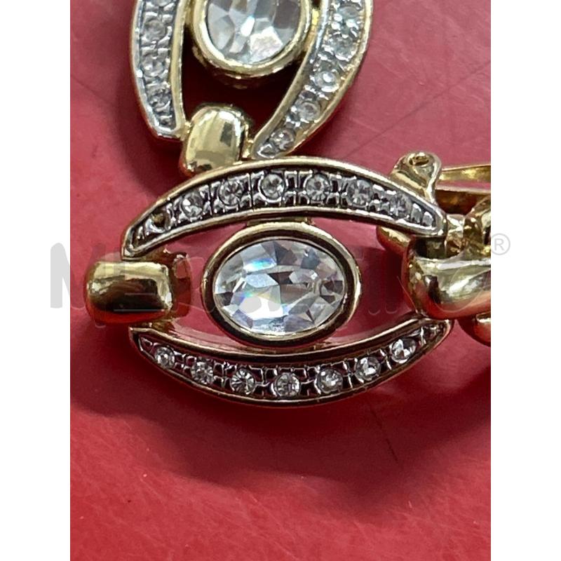 ORECCHINI VINTAGE CERCHIO OVALE DORATO CON STRASS | Mercatino dell'Usato Torino nizza 3