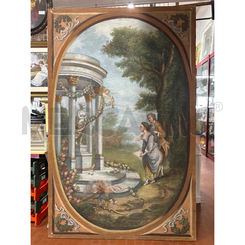 PANNELLO DA BOISERIE DIPINTO ABITI SETTECENTESCHI  | Mercatino dell'Usato Torino nizza 1