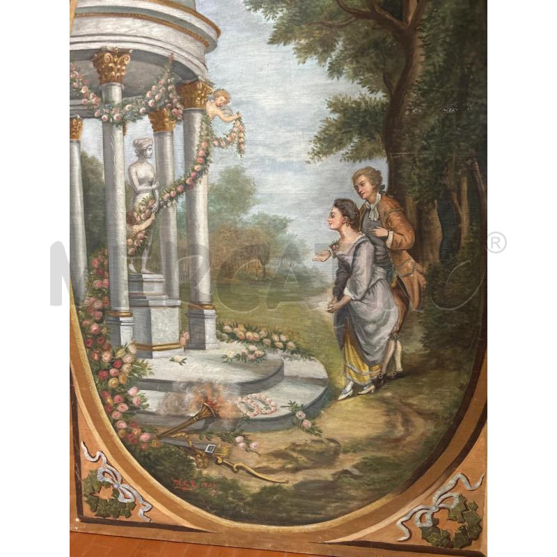 PANNELLO DA BOISERIE DIPINTO ABITI SETTECENTESCHI  | Mercatino dell'Usato Torino nizza 4