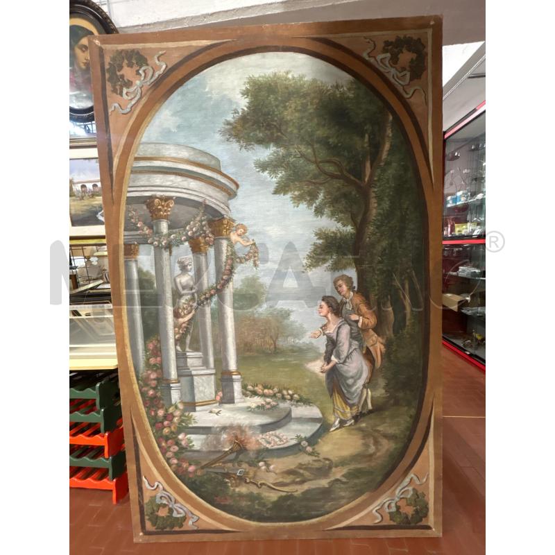 PANNELLO DA BOISERIE DIPINTO ABITI SETTECENTESCHI  | Mercatino dell'Usato Torino nizza 5