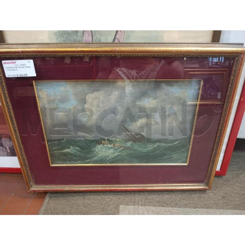 QUADRO PAESAGGIO MARE CON BARCA  | Mercatino dell'Usato Torino nizza 1