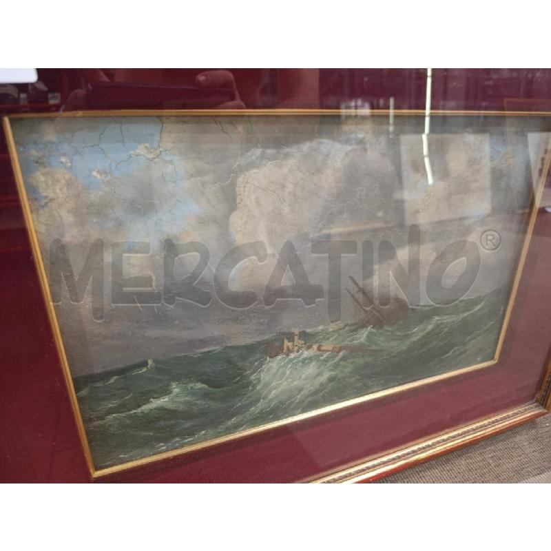 QUADRO PAESAGGIO MARE CON BARCA  | Mercatino dell'Usato Torino nizza 3