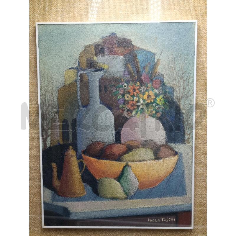 QUADRO PAOLO TOSCHI NATURA MORTA OLIO SU FAISITE | Mercatino dell'Usato Torino nizza 3