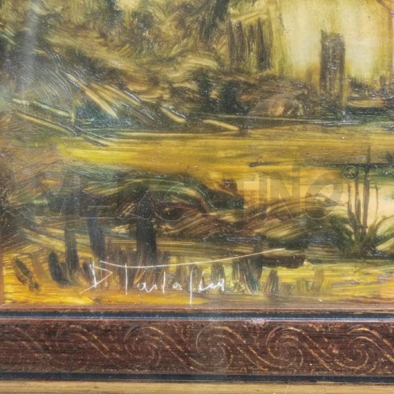 QUADRO VECCHIO DIPINTO OLIO PAESAGGIO  | Mercatino dell'Usato Torino nizza 4