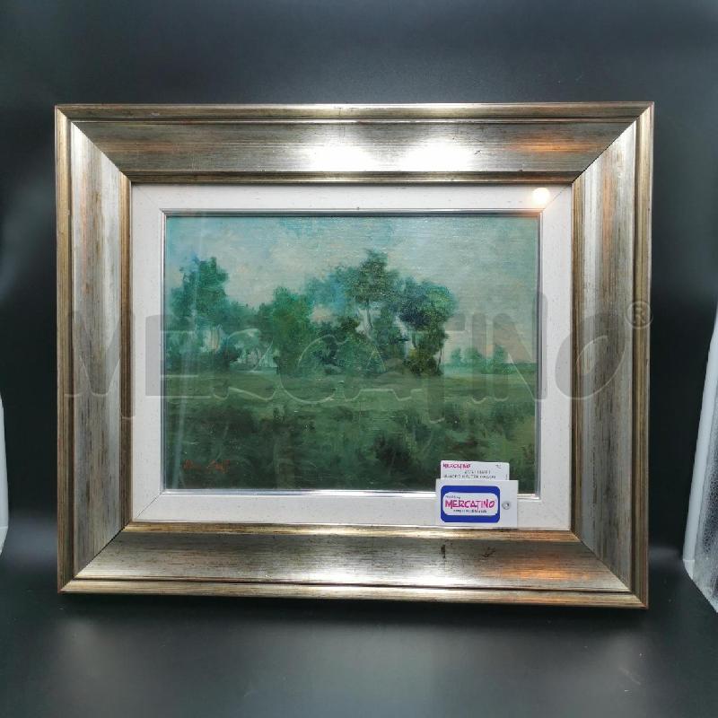 QUADRO WALTER GRASSI OLIO SU TELA PRATO VERDE ALBERI | Mercatino dell'Usato Torino nizza 1