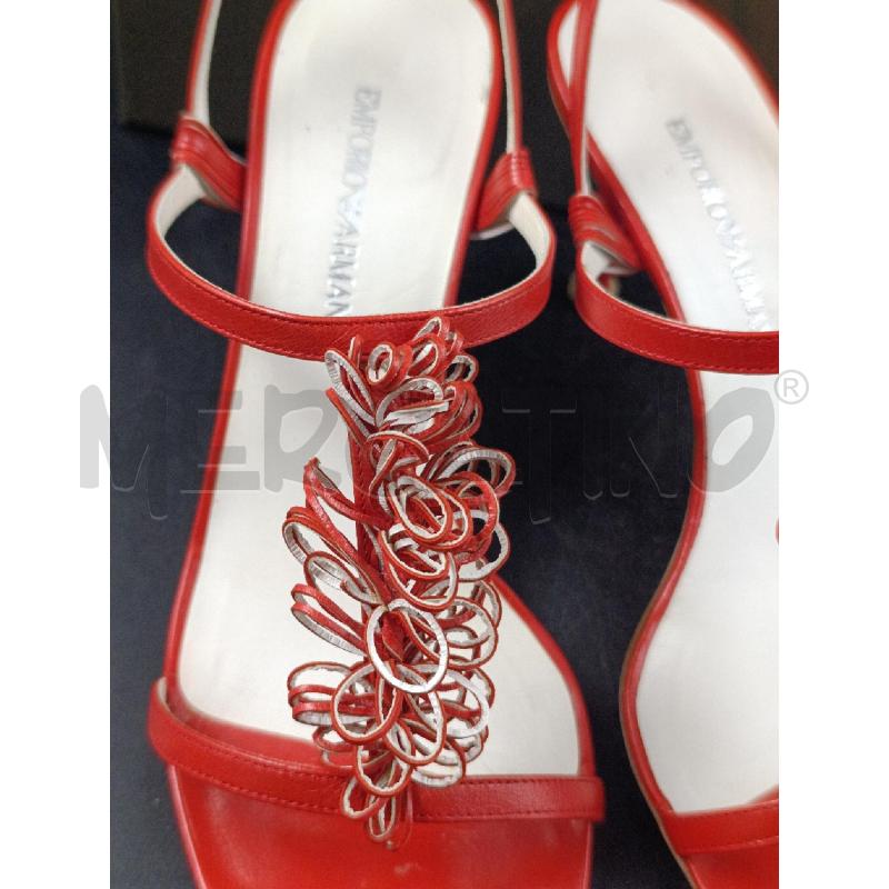 SANDALI DONNA EMPORIO ARMANI ROSSI | Mercatino dell'Usato Torino nizza 4