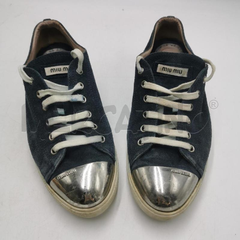 SCARPE DONNA SCAMOSCIATE BLU CON LACCI PUNTA ARGENTATA | Mercatino dell'Usato Torino nizza 1