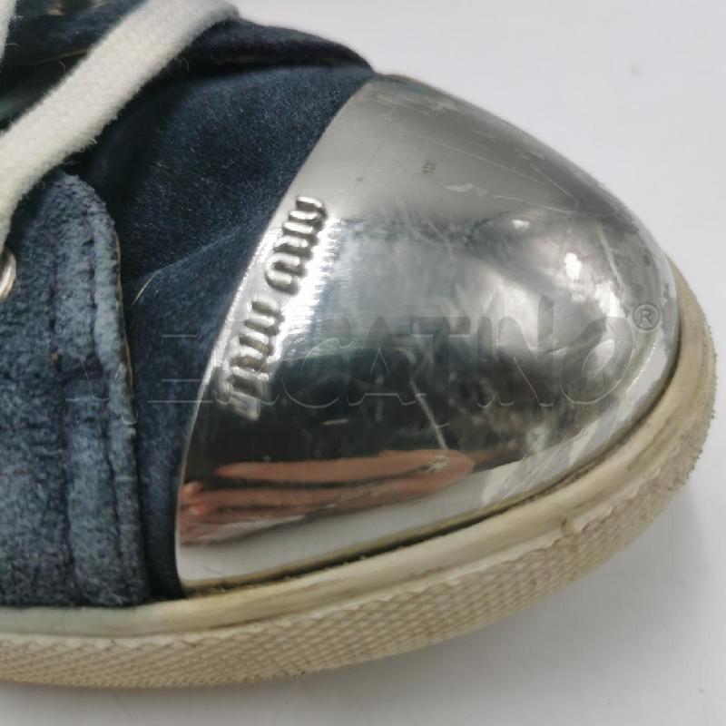 SCARPE DONNA SCAMOSCIATE BLU CON LACCI PUNTA ARGENTATA | Mercatino dell'Usato Torino nizza 4