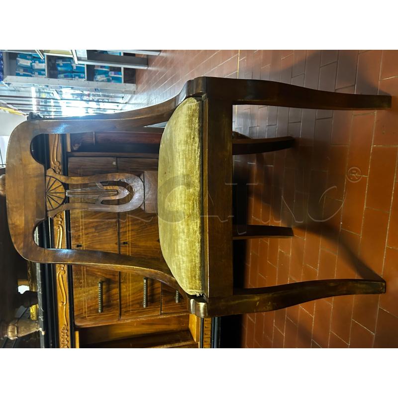 SEDIE PZ. 6 IN LEGNO SEDUTA IN VELLUTO VERDE | Mercatino dell'Usato Torino nizza 1