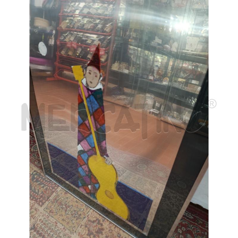SERIGRAFIA ALLUMINIO WALTER POZZI ARLECCHINO CON CHITARRA | Mercatino dell'Usato Torino nizza 4
