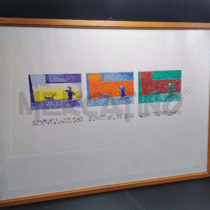 SERIGRAFIA SU CARTA GIORGIO CARTASSA BIMBO E GATTO  | Mercatino dell'Usato Torino nizza 3