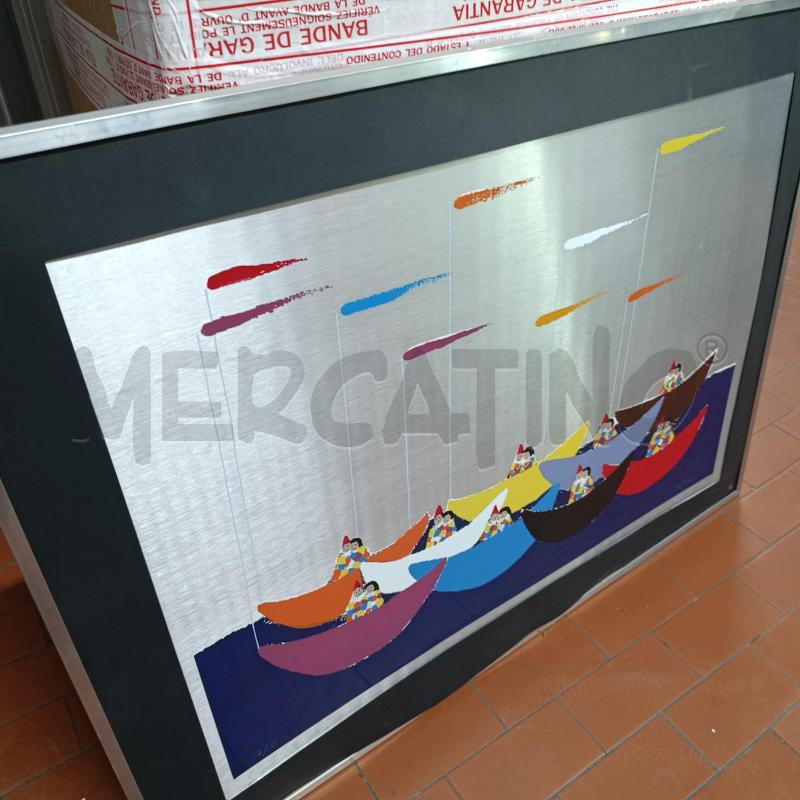 SERIGRAFIA WALTER POZZI REGATA DI INNAMORATI | Mercatino dell'Usato Torino nizza 3