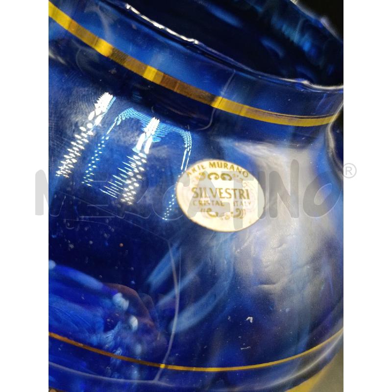 VASO VETRO BLU RIGA DOARATA | Mercatino dell'Usato Torino nizza 2