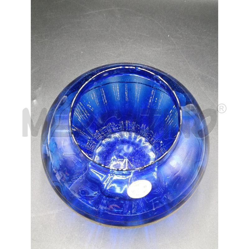 VASO VETRO BLU RIGA DOARATA | Mercatino dell'Usato Torino nizza 3