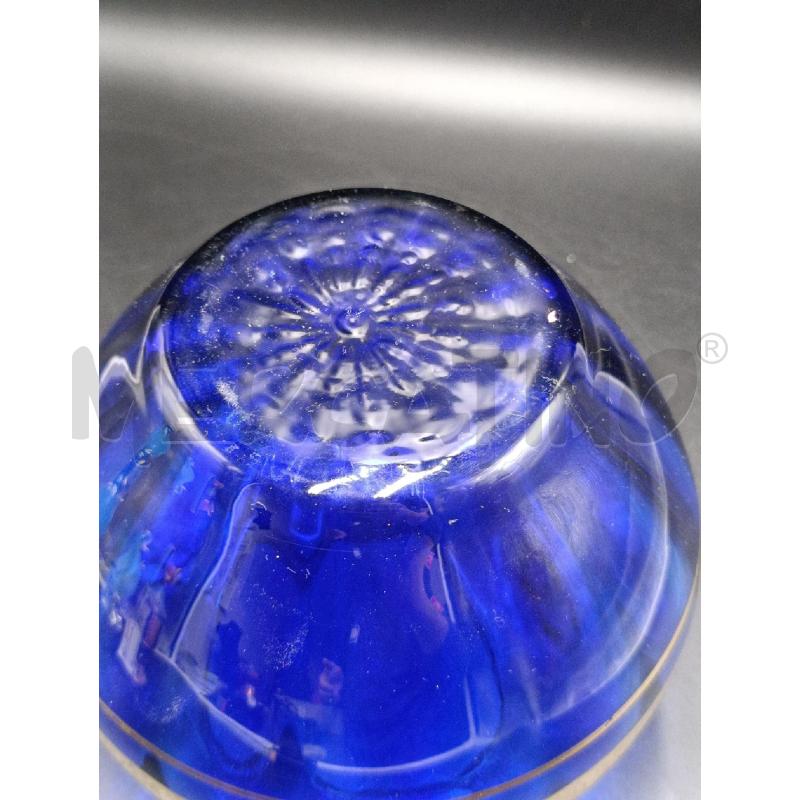 VASO VETRO BLU RIGA DOARATA | Mercatino dell'Usato Torino nizza 4