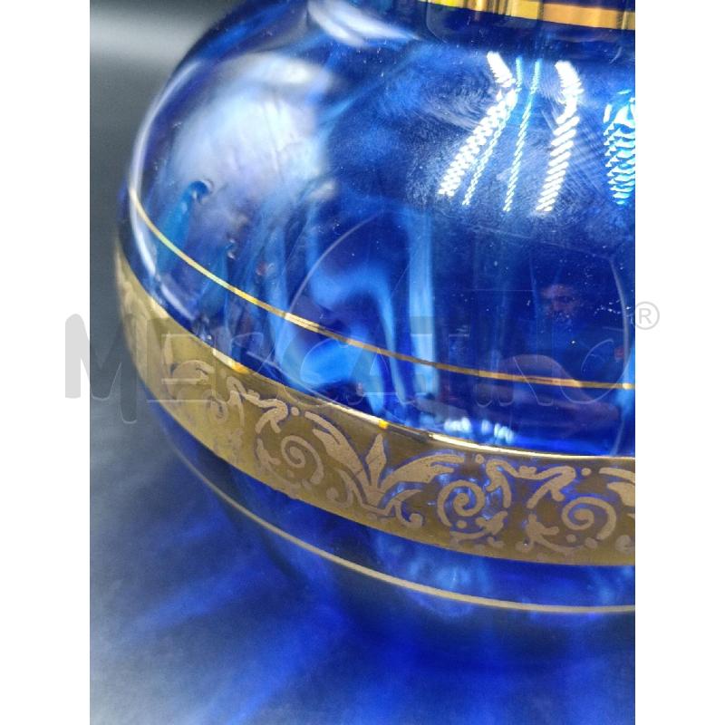 VASO VETRO BLU RIGA DOARATA | Mercatino dell'Usato Torino nizza 5
