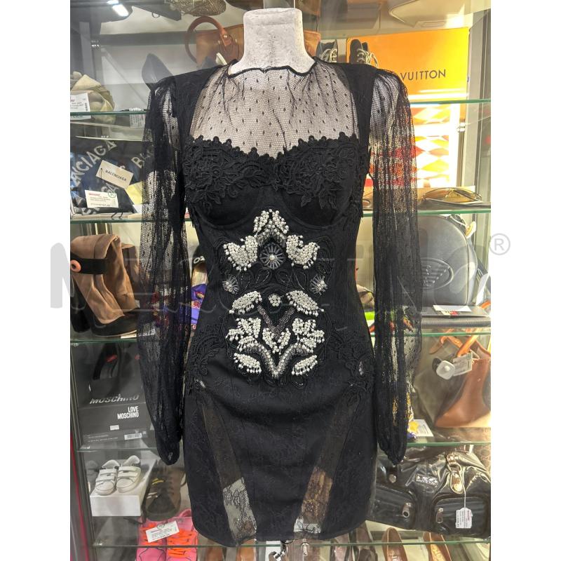 VESTITO DONNA NERO CON PIZZO ELISABETTA FRANCHI | Mercatino dell'Usato Torino nizza 1