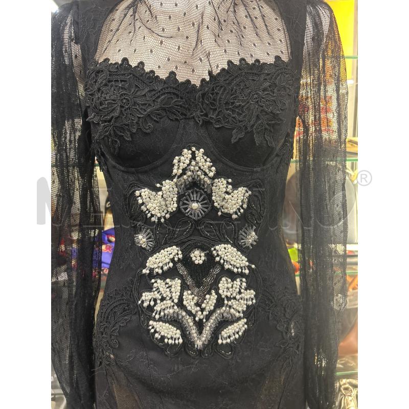 VESTITO DONNA NERO CON PIZZO ELISABETTA FRANCHI | Mercatino dell'Usato Torino nizza 4