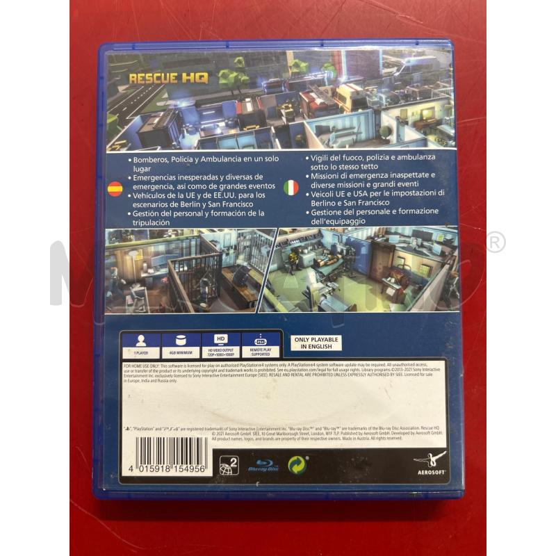 VIDEO GIOCO PS4 RESCUE HQ | Mercatino dell'Usato Torino nizza 2