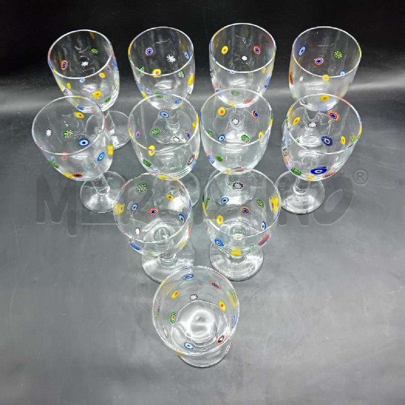 BICCHIERI PZ. 11 DECORO MILLEFIORI  | Mercatino dell'Usato Alpignano 2
