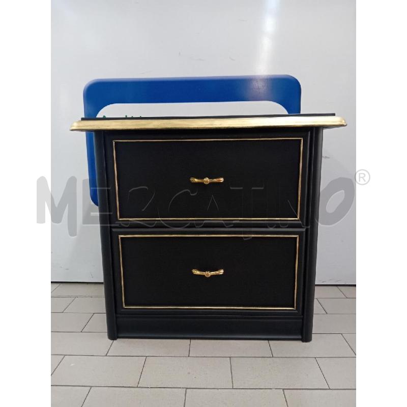 COMODINO NERO RIFINITURE DORATE | Mercatino dell'Usato Alpignano 1