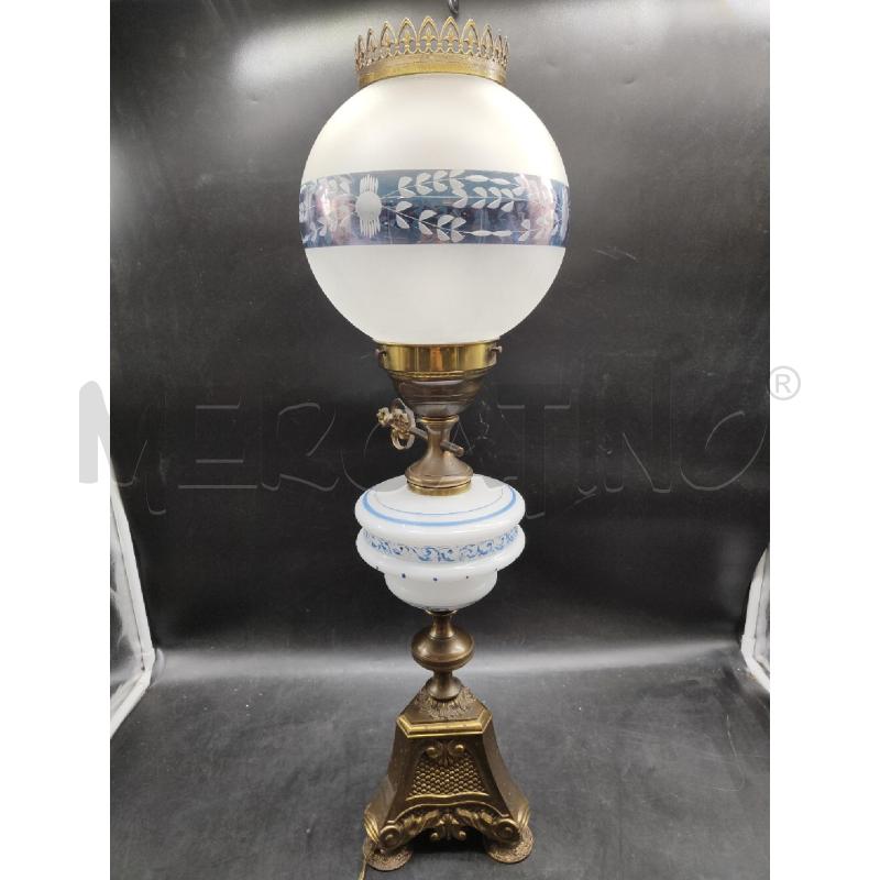 LAMPADA CERAMICA AZZ BNC BASE MET | Mercatino dell'Usato Alpignano 1