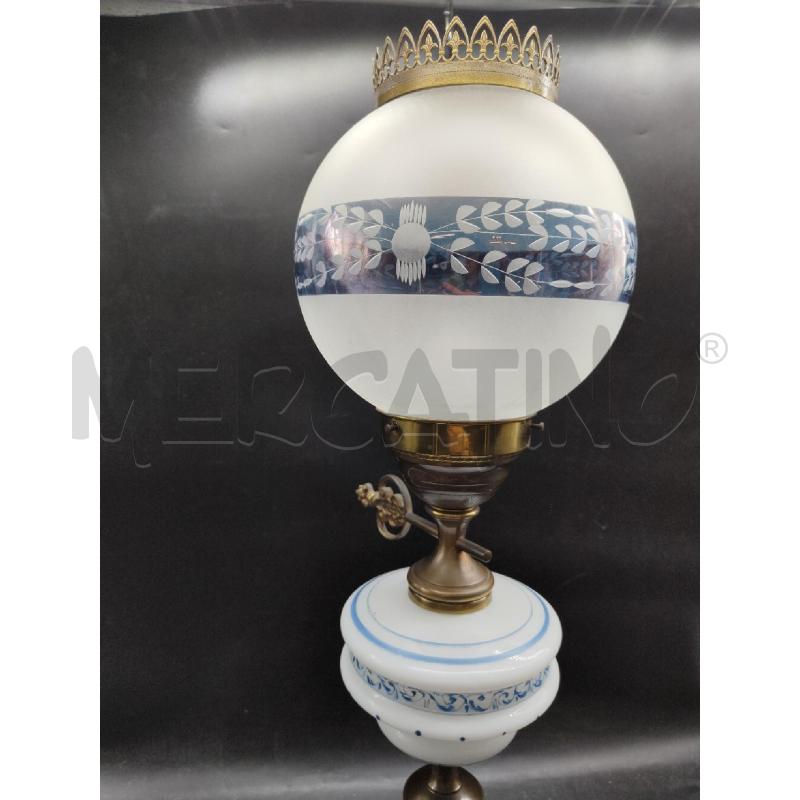 LAMPADA CERAMICA AZZ BNC BASE MET | Mercatino dell'Usato Alpignano 2