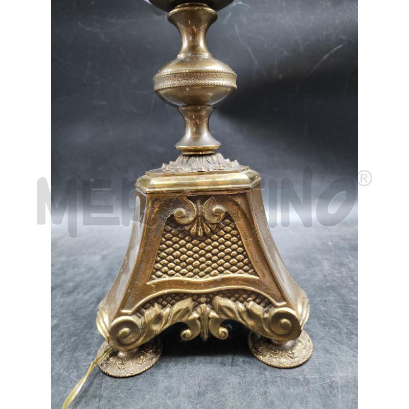 LAMPADA CERAMICA AZZ BNC BASE MET | Mercatino dell'Usato Alpignano 3