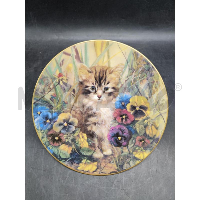 PIATTO BRADFORD GATTO TRA VIOLETTE | Mercatino dell'Usato Alpignano 1