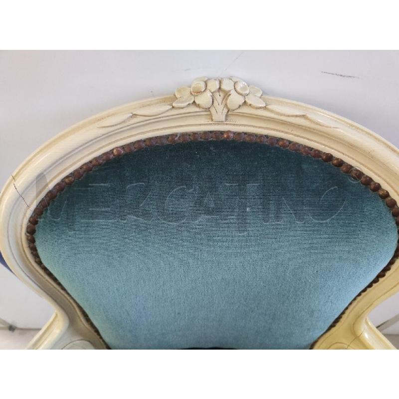 POLTRONCINA PANNA VELLUTO PETROLIO  | Mercatino dell'Usato Alpignano 2