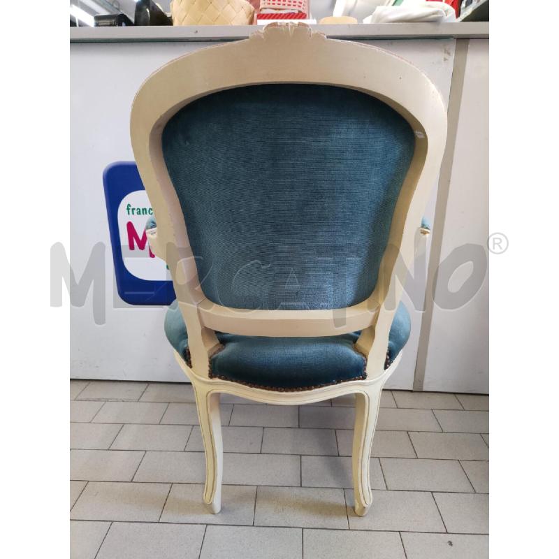 POLTRONCINA PANNA VELLUTO PETROLIO  | Mercatino dell'Usato Alpignano 4