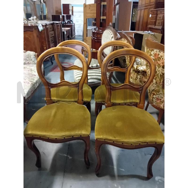 SEDIE PZ. 4 LEGNO TESSUTO | Mercatino dell'Usato Alpignano 1