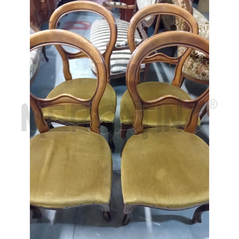 SEDIE PZ. 4 LEGNO TESSUTO | Mercatino dell'Usato Alpignano 3
