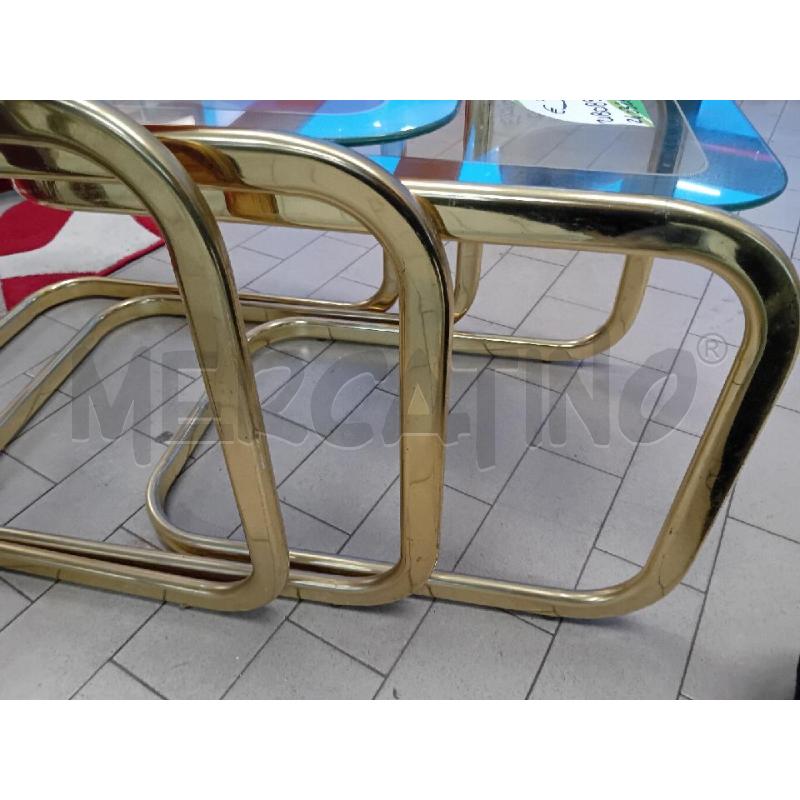TAVOLINI 3 PZ VETRO OTTONE | Mercatino dell'Usato Alpignano 2
