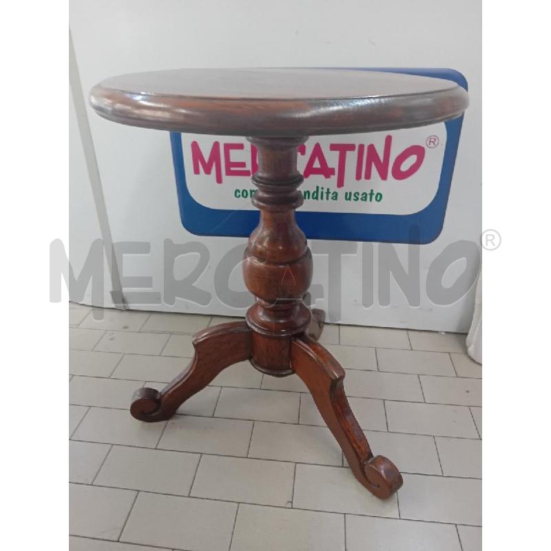 TAVOLINO TONDO LEGNO SCURO  | Mercatino dell'Usato Alpignano 1