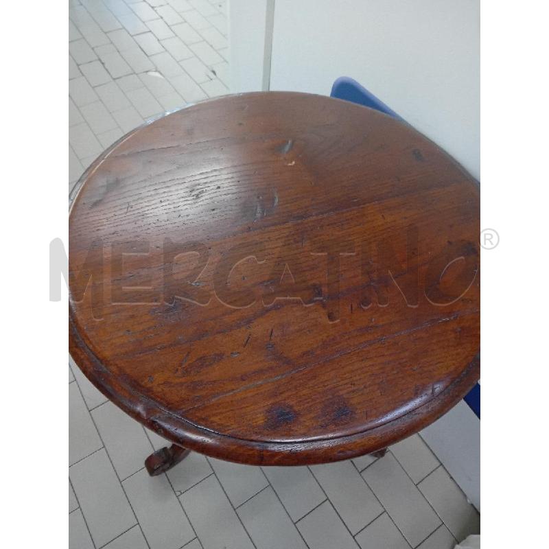 TAVOLINO TONDO LEGNO SCURO | Mercatino dell'Usato Alpignano 2