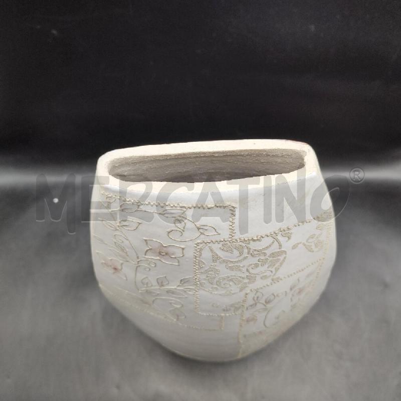 VASO SMALTATO FIORI RILIEVO  | Mercatino dell'Usato Alpignano 5