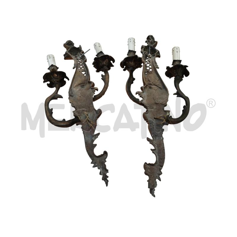 APPLIQUE OTTONE 2 PUNTI LUCE DECORATA 2PZ | Mercatino dell'Usato Chieri 2