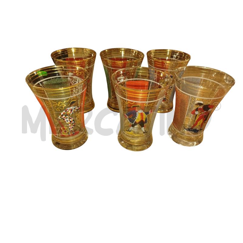 BICCHIERI PZ. 6 VETRO COLORATI CON CARAFFA | Mercatino dell'Usato Chieri 3