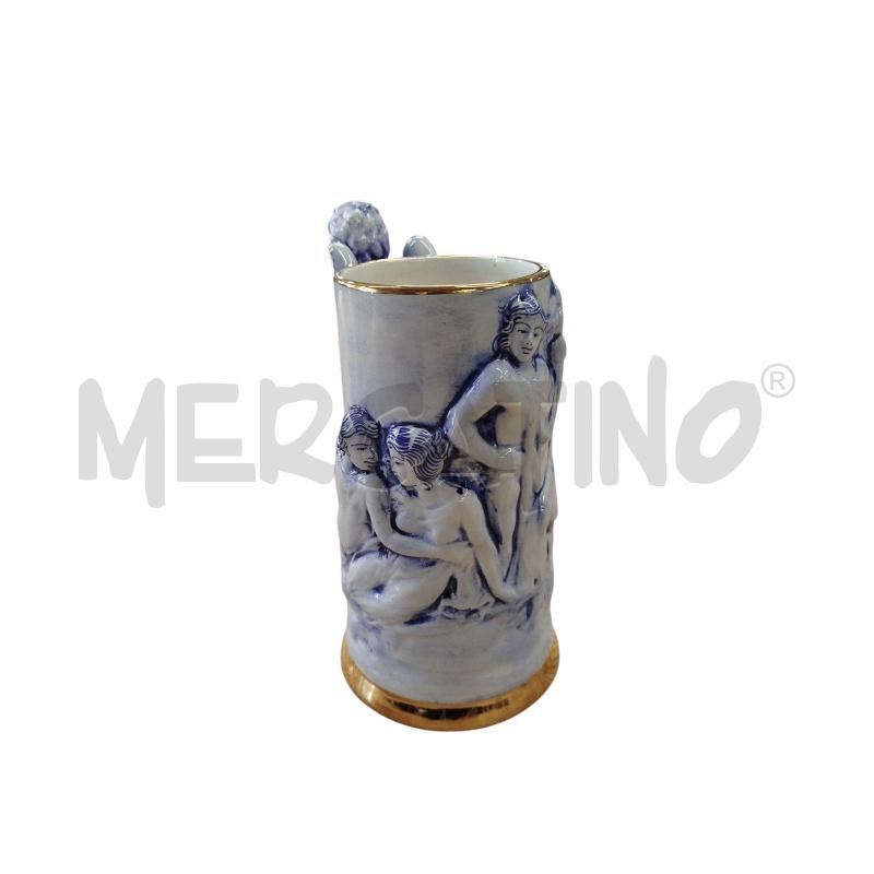 BOCCALE BIRRA BLU CAPODIMONTE MANICO LAVORATO | Mercatino dell'Usato Chieri 3