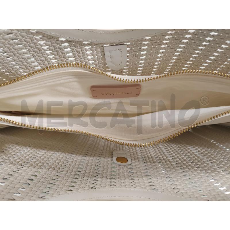 BORSA DONNA BIANCA INTRECCIO COCCINELLE NO TRACOLLA | Mercatino dell'Usato Chieri 3