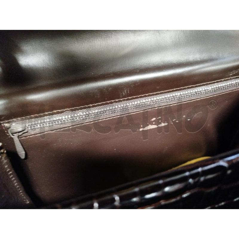 BORSA DONNA MARRONE PELLE NO ETICH SIM COCCODRILLO | Mercatino dell'Usato Chieri 4